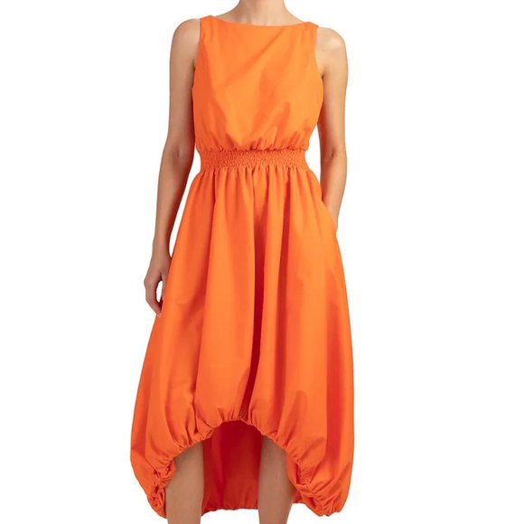 NWT$398 Trina Turk Sought After High-Low Poplin Dress A-Line Bubble Skirt sz L - Picture 4 of 16